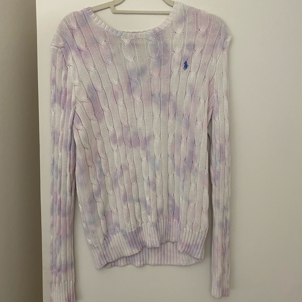 Ralph Lauren Tie Dye Cable Knit Sweater